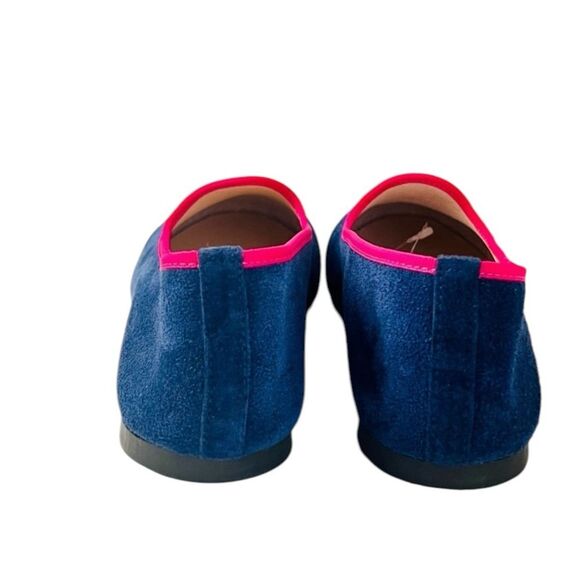 Avellini Italian Leather Elegant Suede Blue Fushia Comfort Flat Shoes Sz 7.5 NWT - Picture 8 of 12
